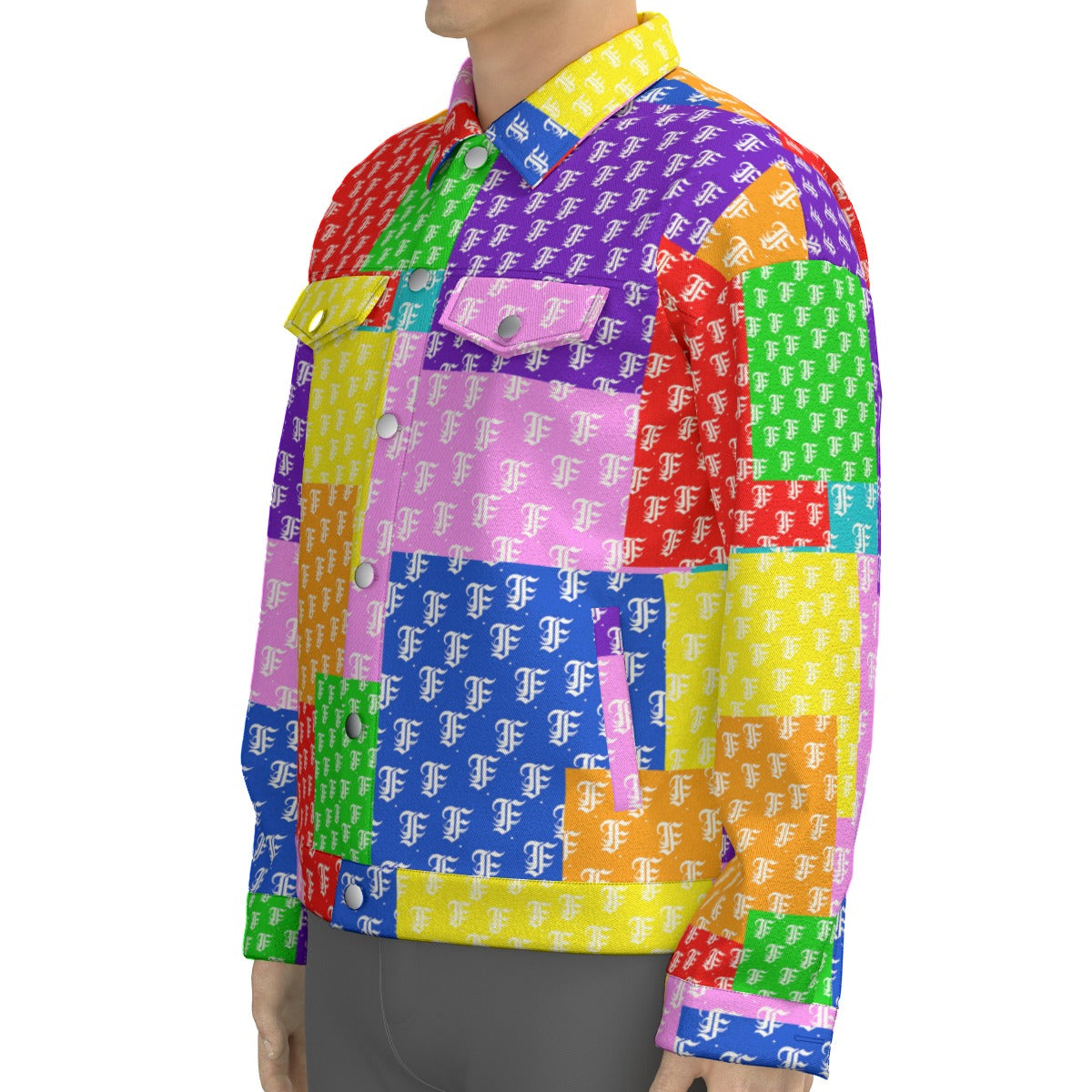 Multi-Color Patchwork Trucker Jacket | 245GSM Cotton
