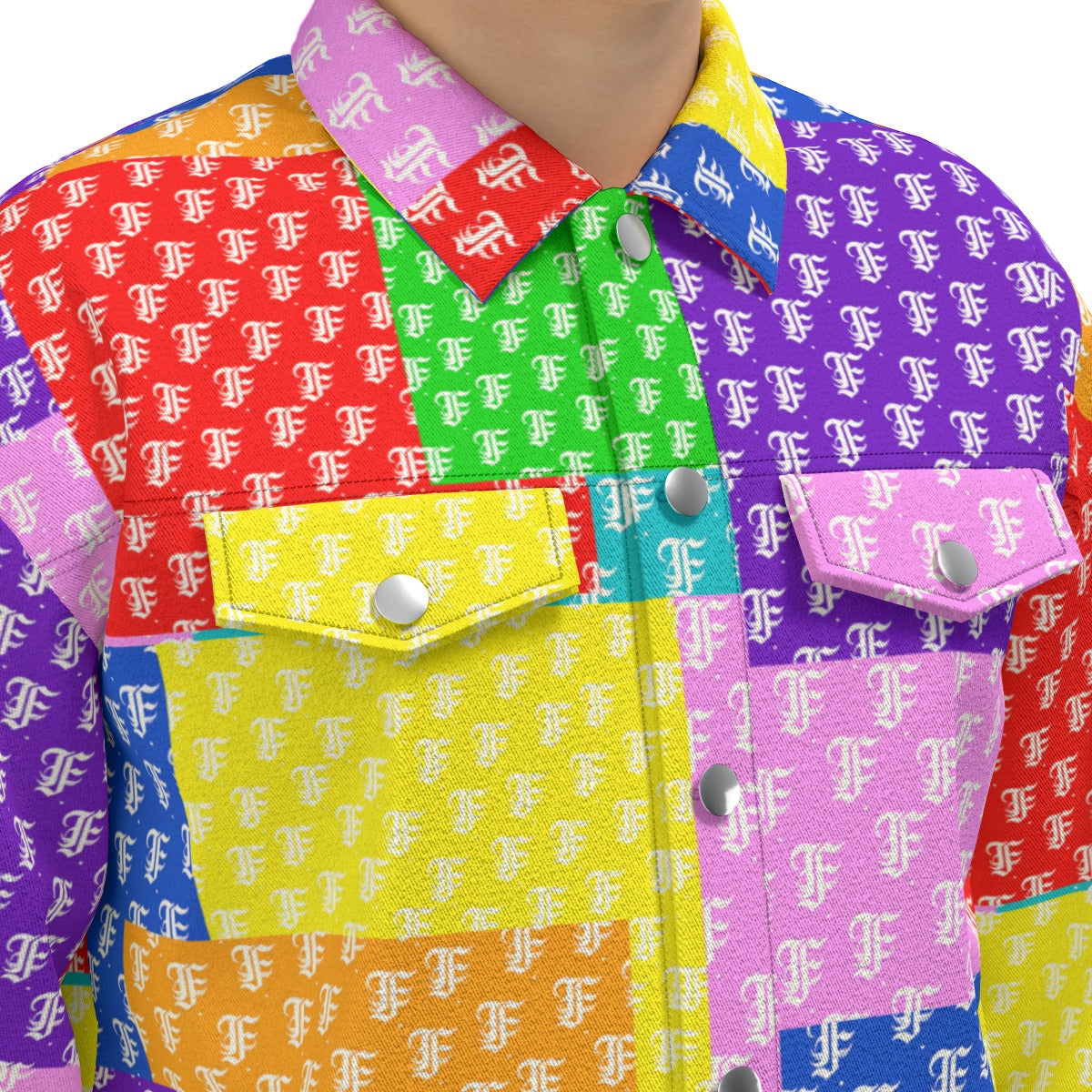 Multi-Color Patchwork Trucker Jacket | 245GSM Cotton