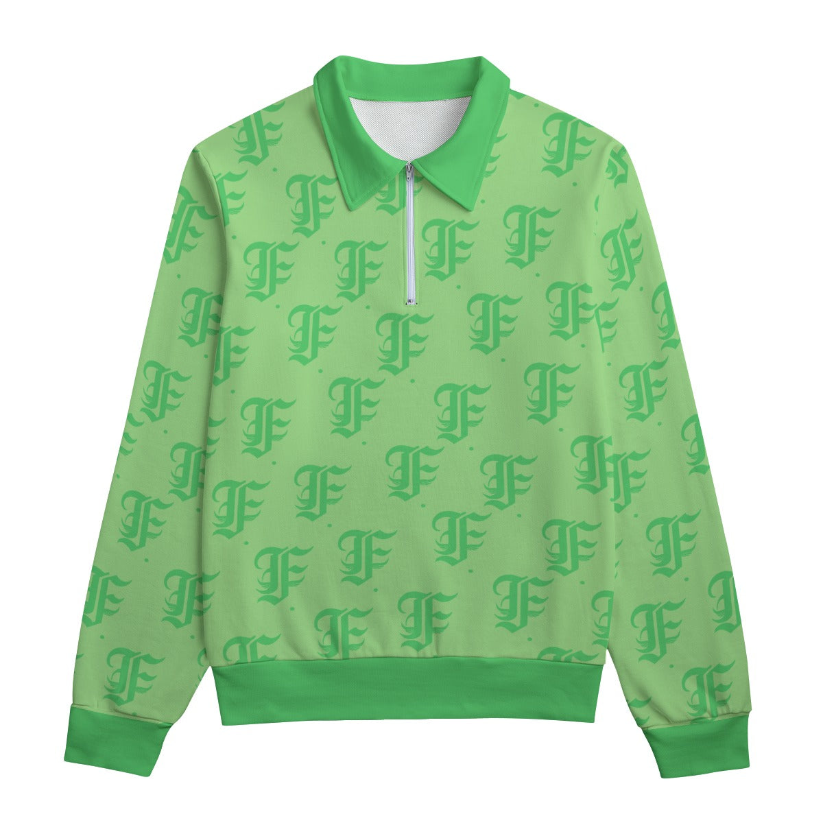 FFMintGreen Heavyweight Zip-Up Polo | 310GSM Cotton