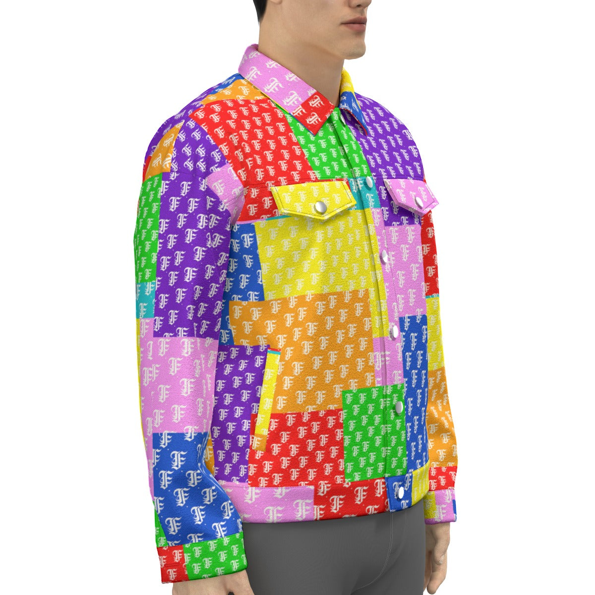 Multi-Color Patchwork Trucker Jacket | 245GSM Cotton
