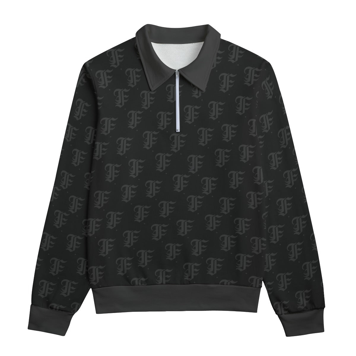 FFBlack Heavyweight Zip-Up Polo | 310GSM Cotton