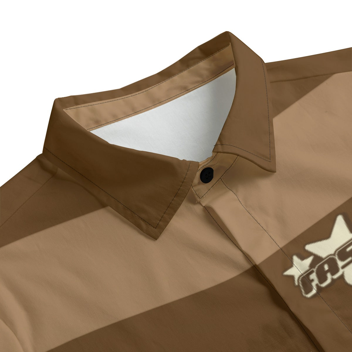 Coffee Striped Button-Up |115GSM Cotton poplin