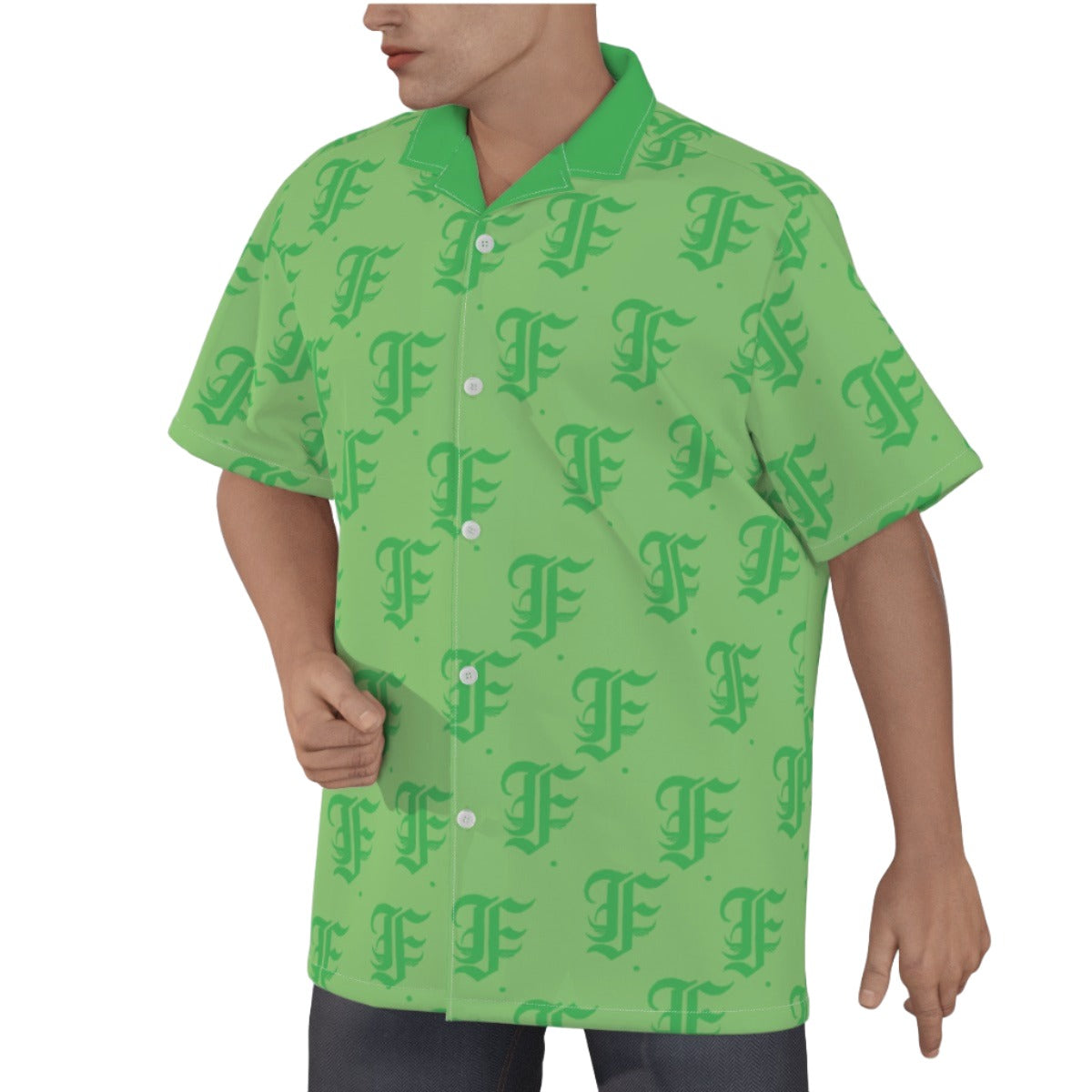 FFMintGreen Hawaiian Shirt |115GSM Cotton poplin
