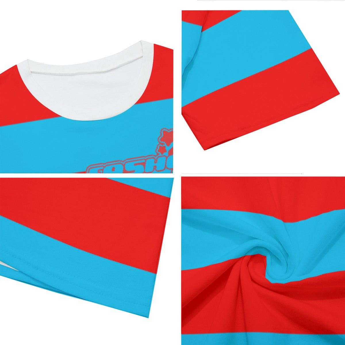 Red & Blue Striped Tee | 190GSM Cotton
