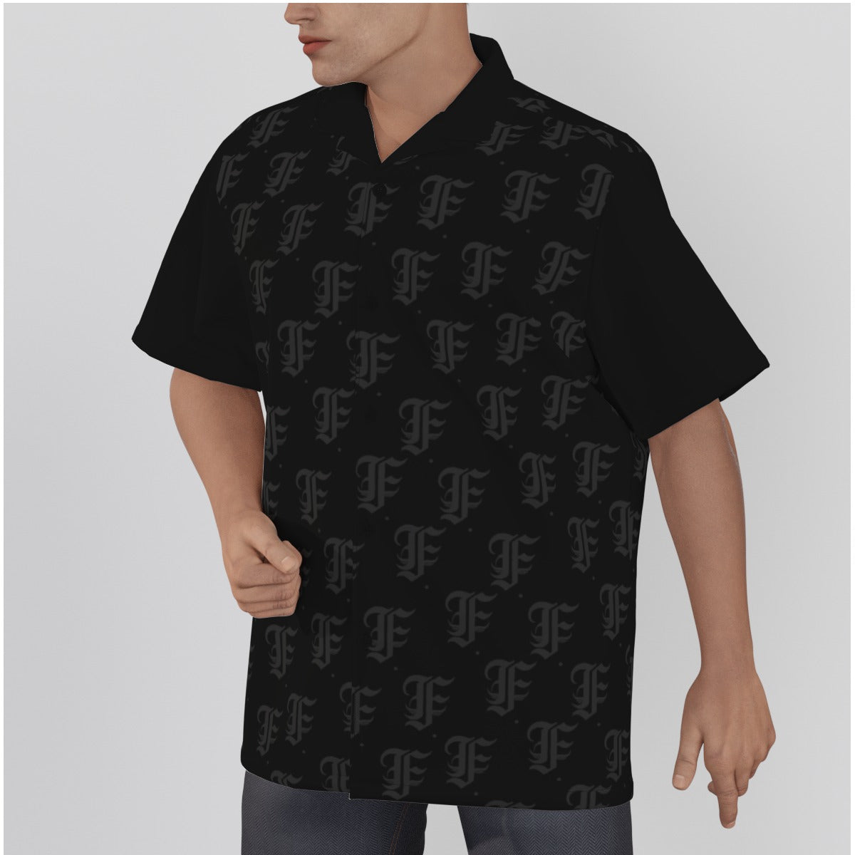 FFBlack Hawaiian Shirt |115GSM Cotton poplin