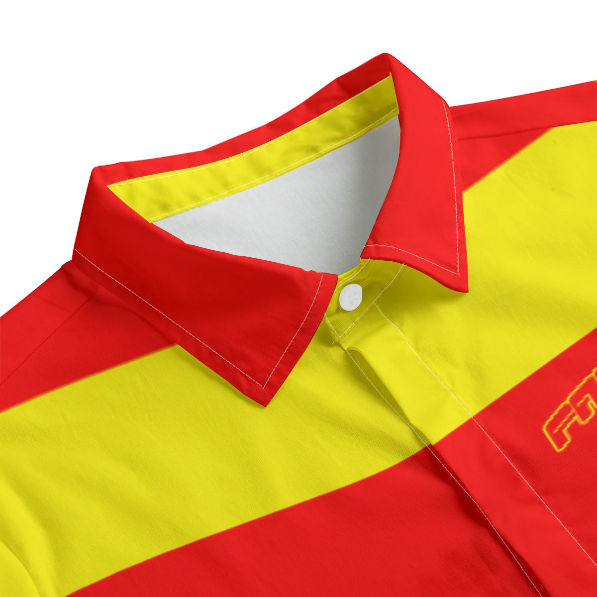 Red&Yellow Striped Button-Up |115GSM Cotton poplin
