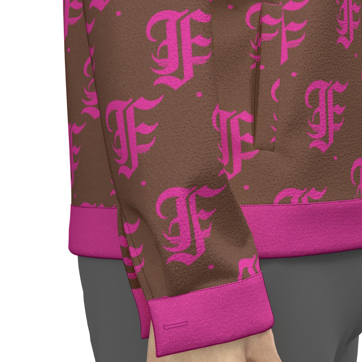 FFBrown& Pink Trucker Jacket | 245GSM Cotton