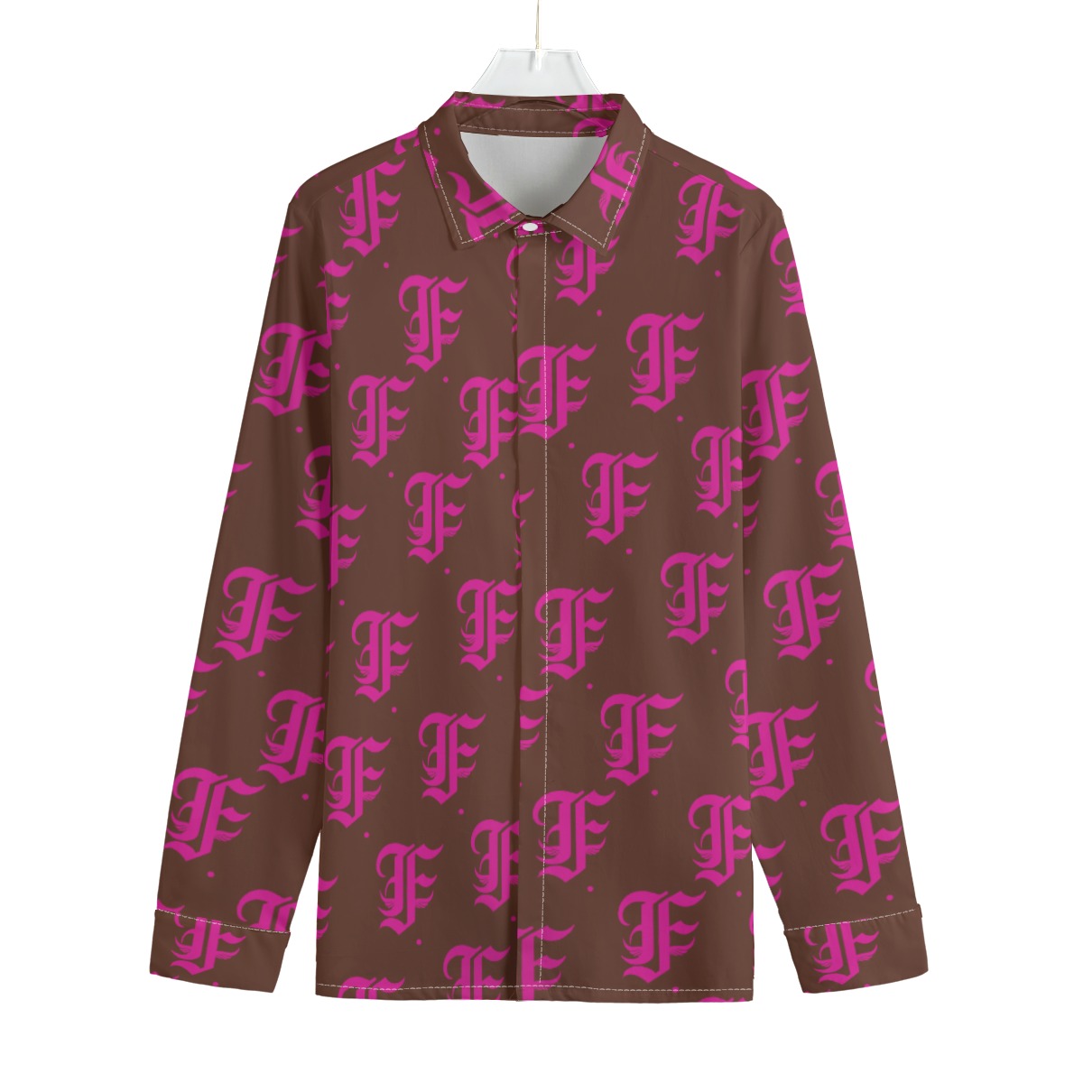 FFBrown&Pink Button-Up |115GSM Cotton poplin