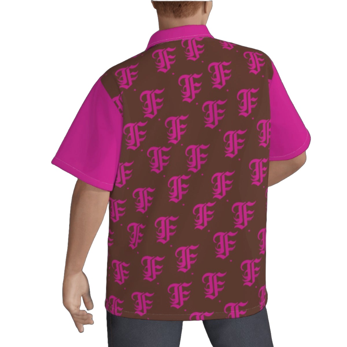 FFBrown & Pink Hawaiian Shirt |115GSM Cotton poplin