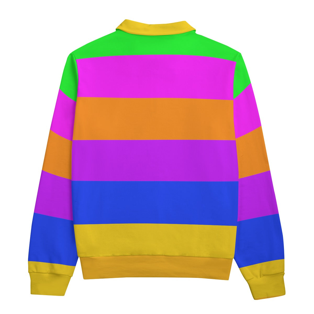 Neon Striped Heavyweight Zip-Up Polo | 310GSM Cotton