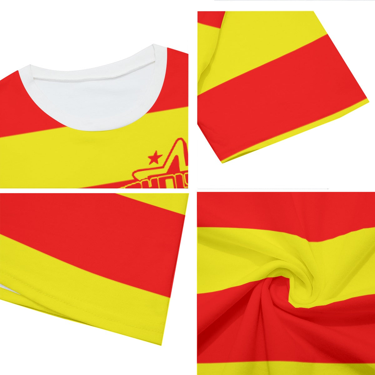 Red & Yellow Striped Tee | 190GSM Cotton