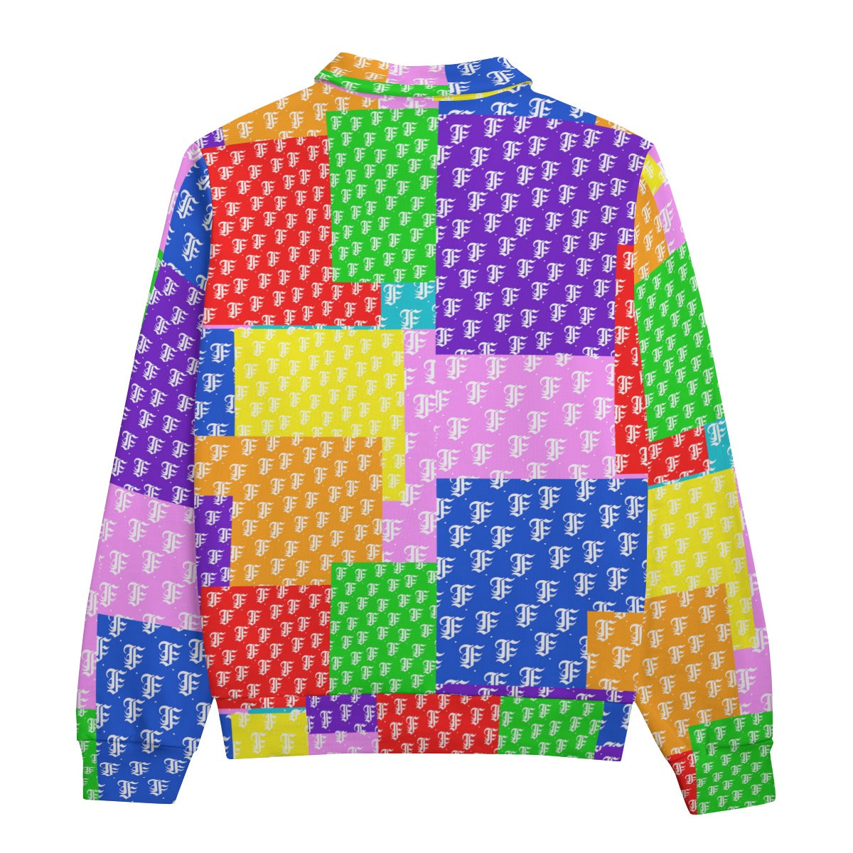 Multi-Color Patchwork Heavyweight Zip-Up Polo | 310GSM Cotton