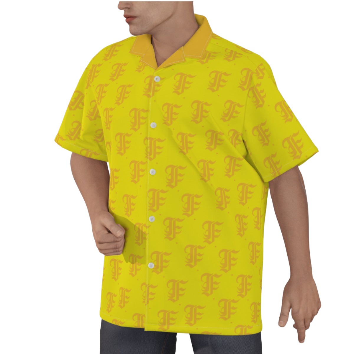 FFYellow Hawaiian Shirt |115GSM Cotton poplin