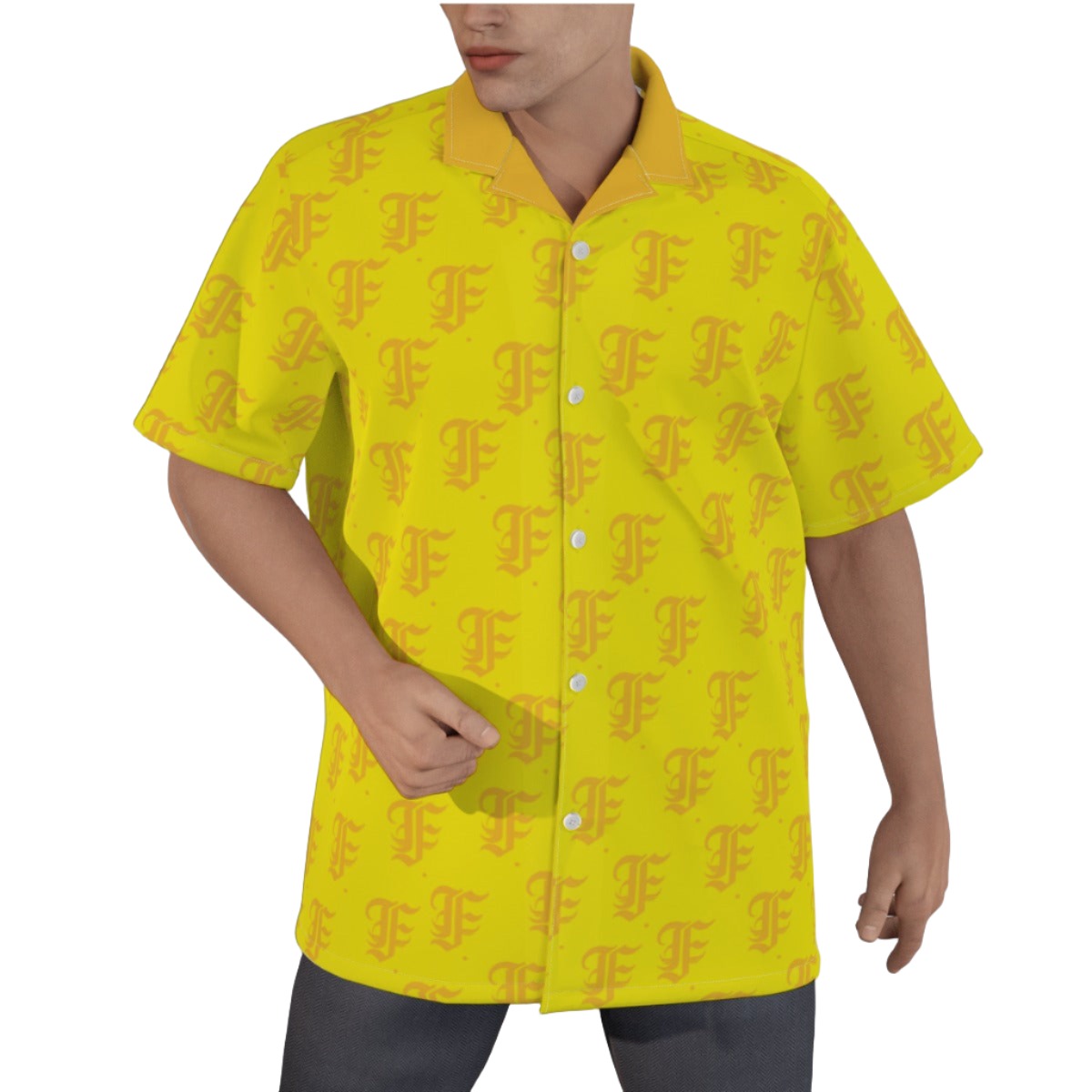 FFYellow Hawaiian Shirt |115GSM Cotton poplin