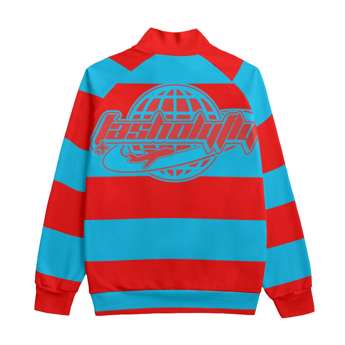 Red&Blue Striped Zip-up | 310GSM Cotton