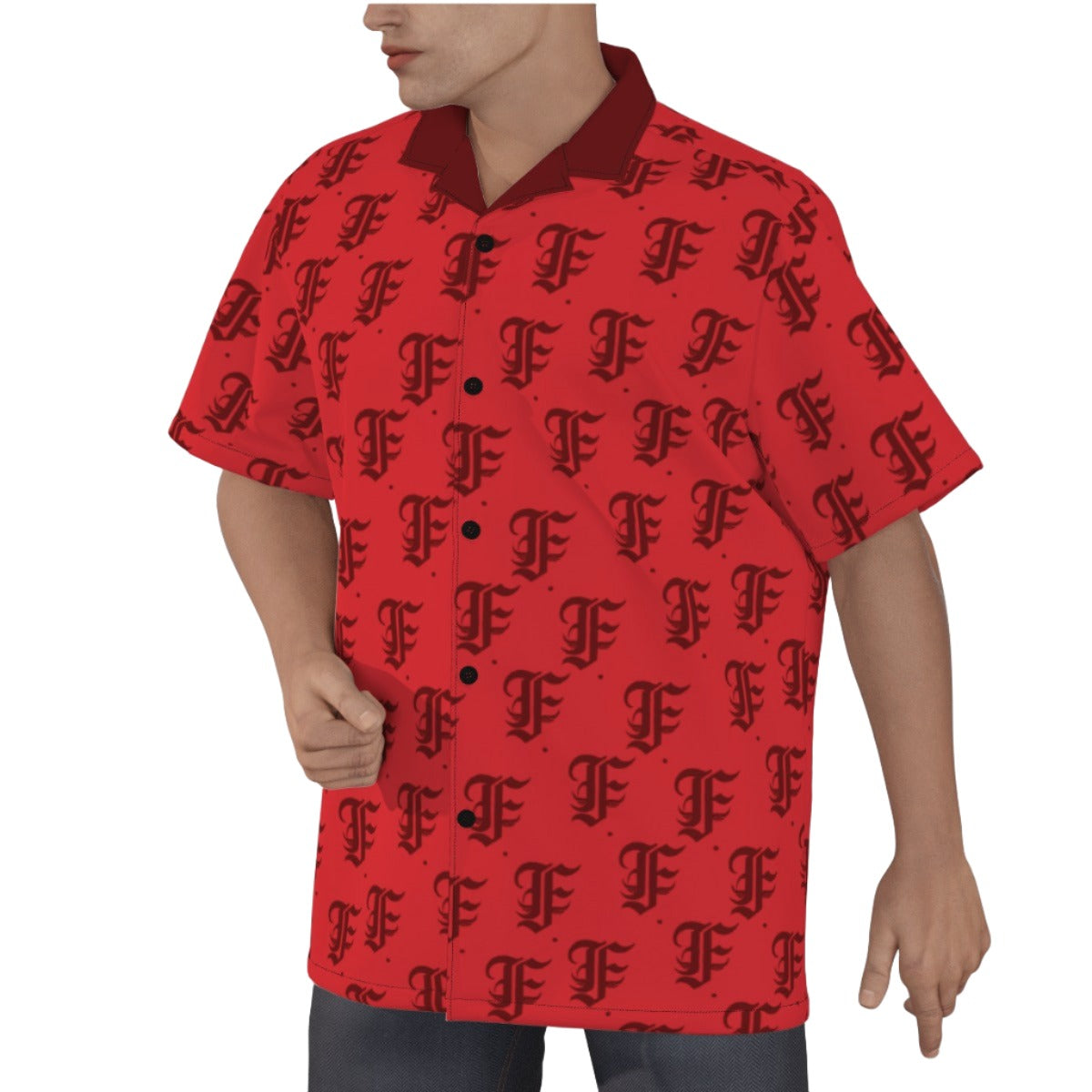 FFRed Hawaiian Shirt |115GSM Cotton poplin