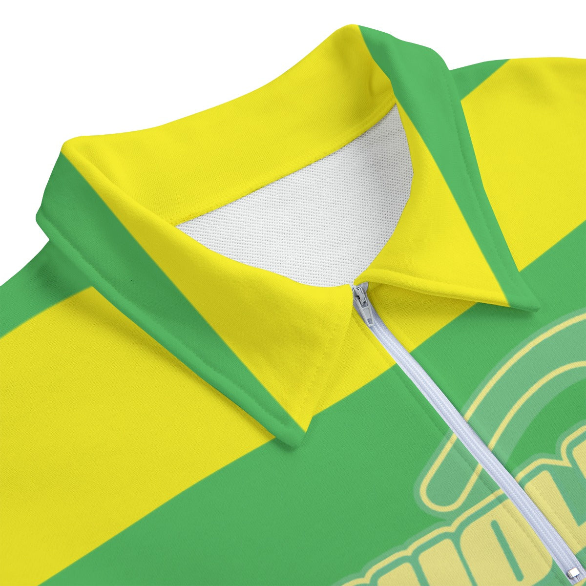Yellow & Green Swoosh (Striped Sweater Polo) | 310GSM Cotton