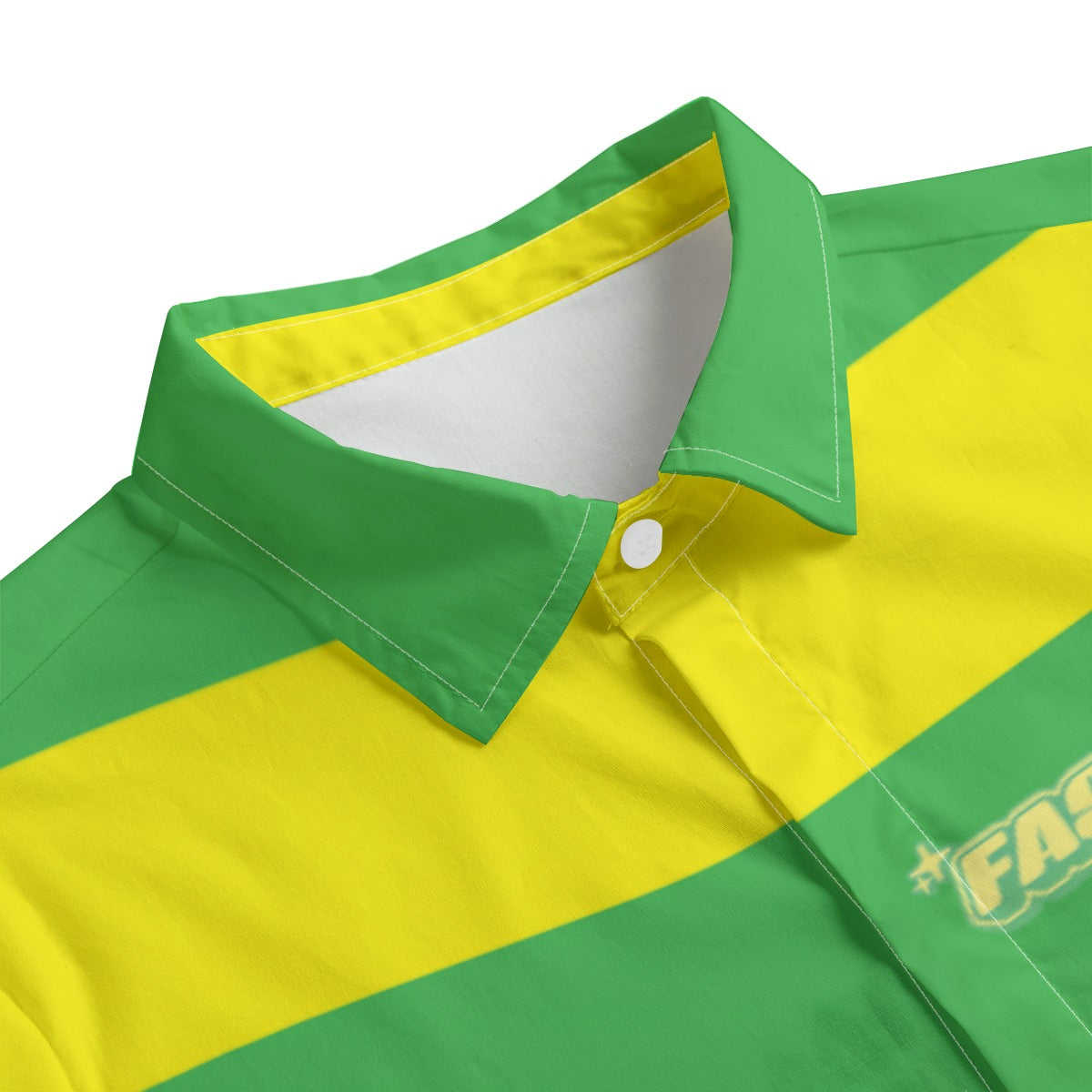 Green&Yellow Striped Button-Up |115GSM Cotton poplin