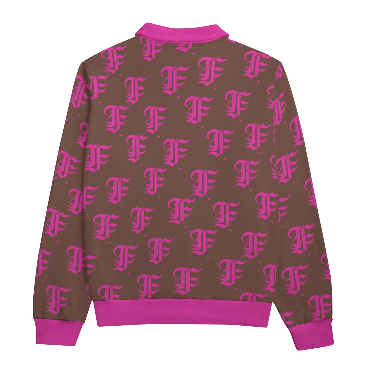 FFBrown&Pink Heavyweight Zip-Up Polo | 310GSM Cotton