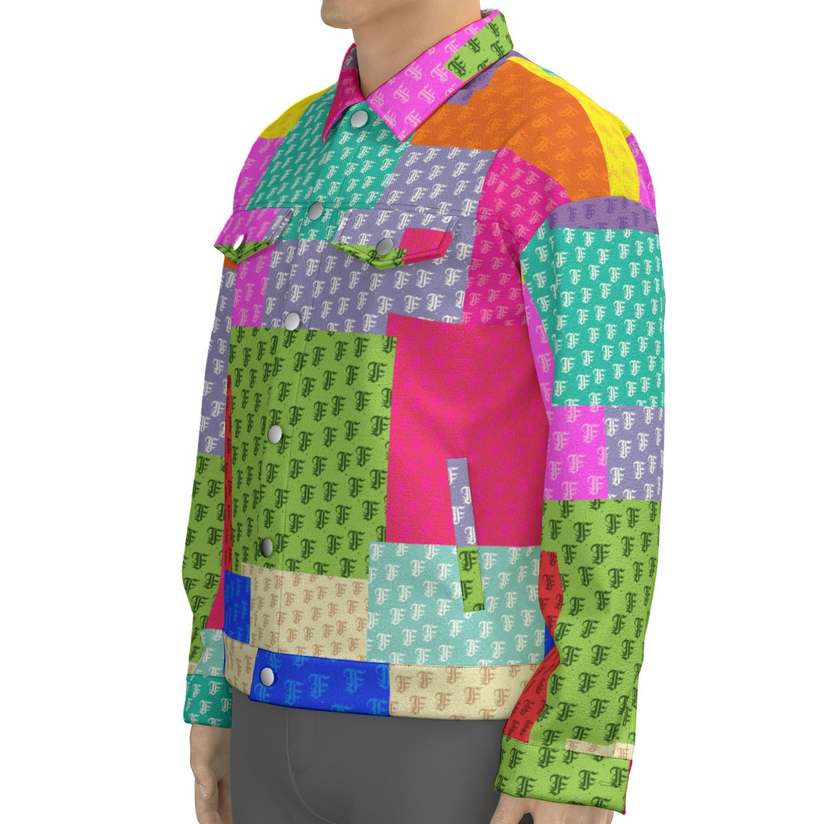 Pastel Patchwork Trucker Jacket | 245GSM Cotton
