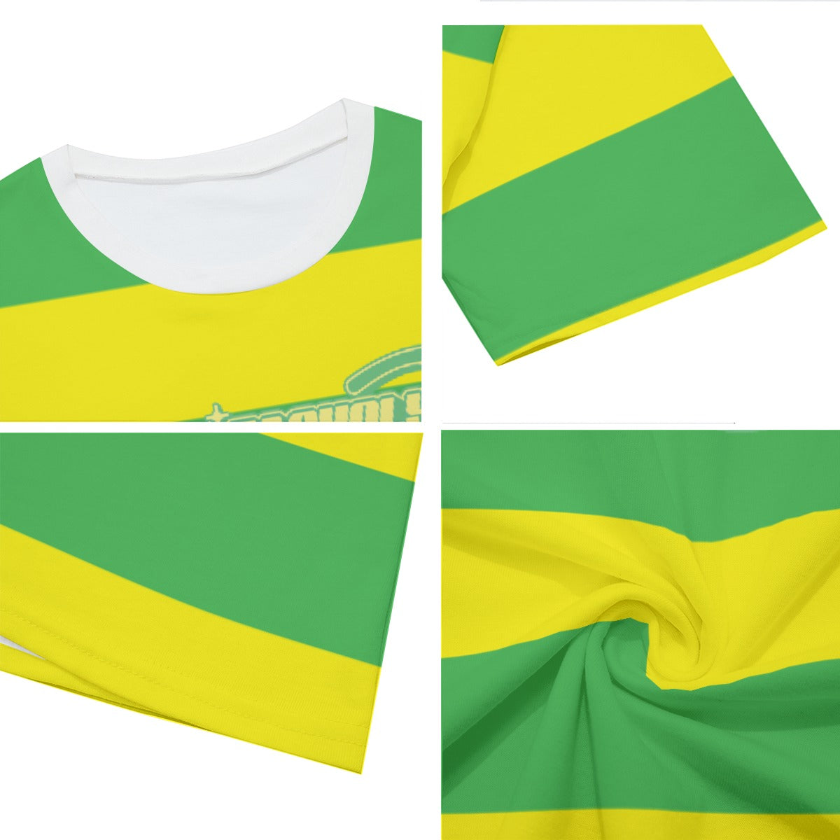 Green & Yellow Striped Tee | 190GSM Cotton