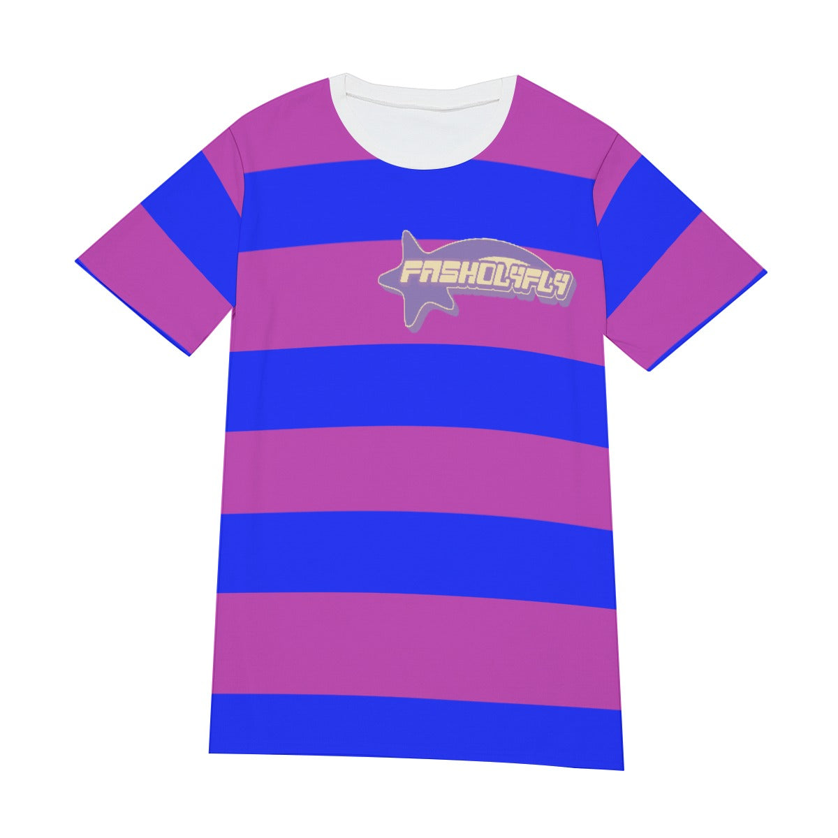 Purple & Blue Striped Tee | 190GSM Cotton