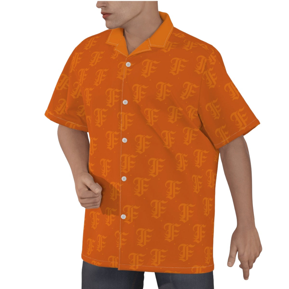 FFOrange Hawaiian Shirt |115GSM Cotton poplin