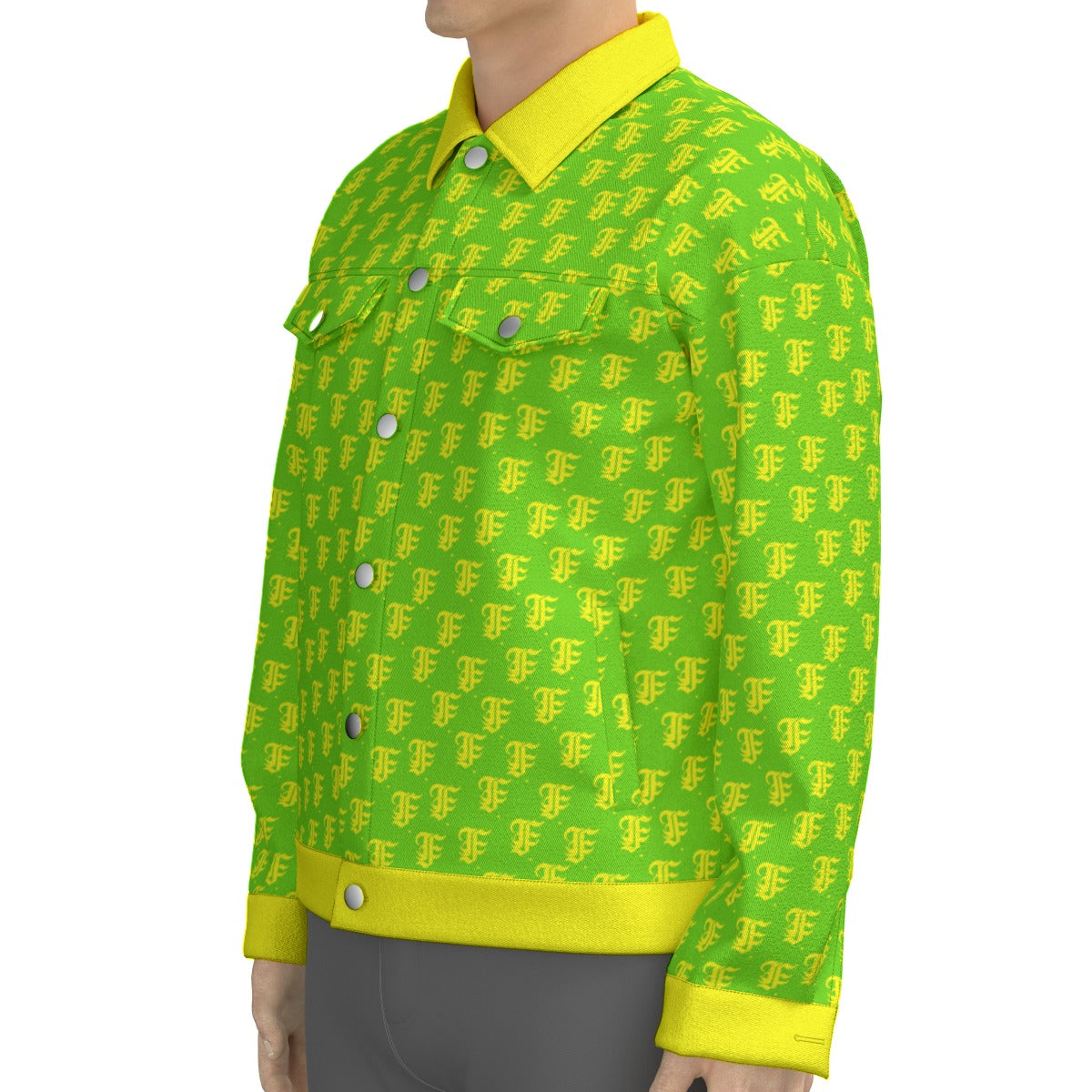 FFGreenYellow Trucker Jacket | 245GSM Cotton