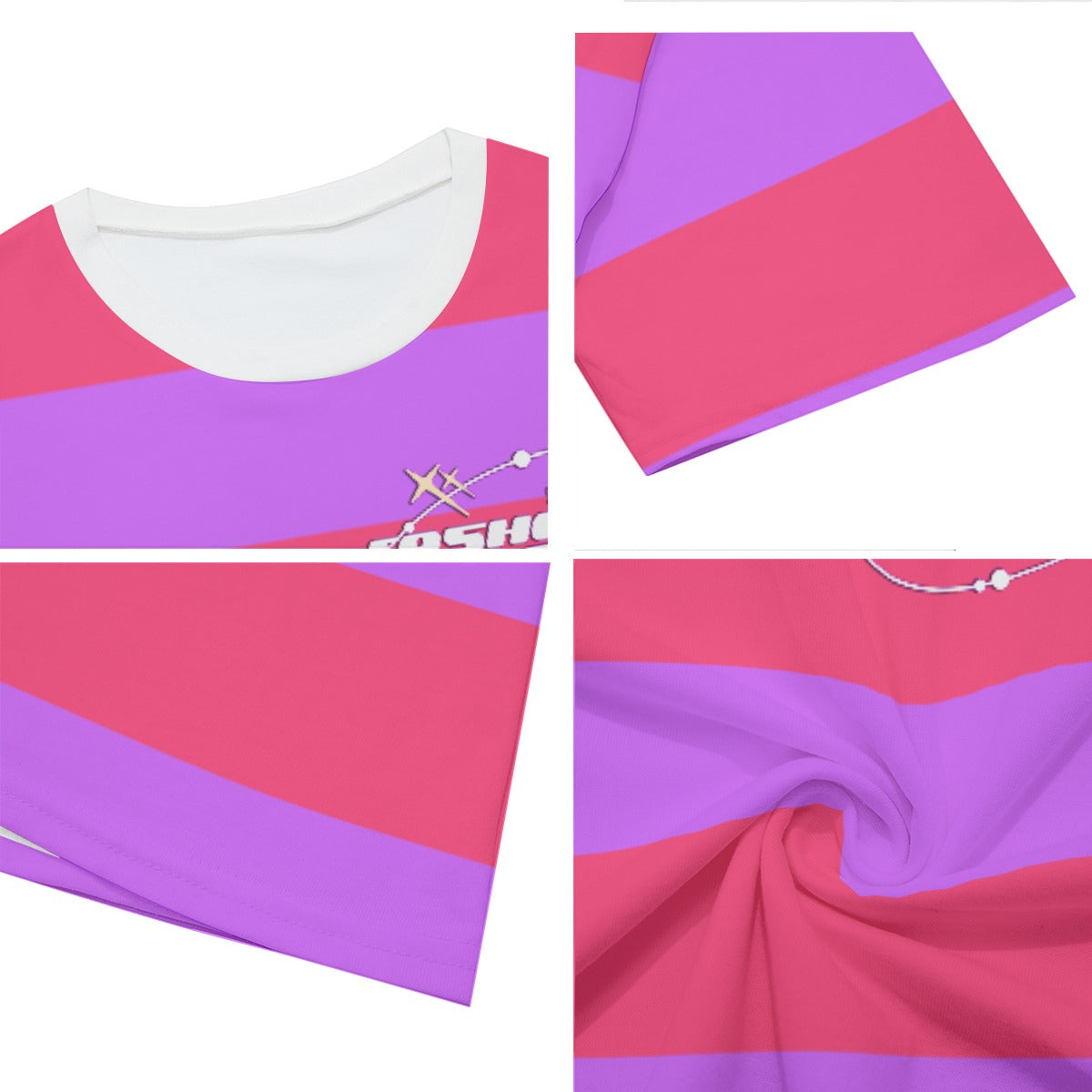 Pink & Purple Striped Tee | 190GSM Cotton