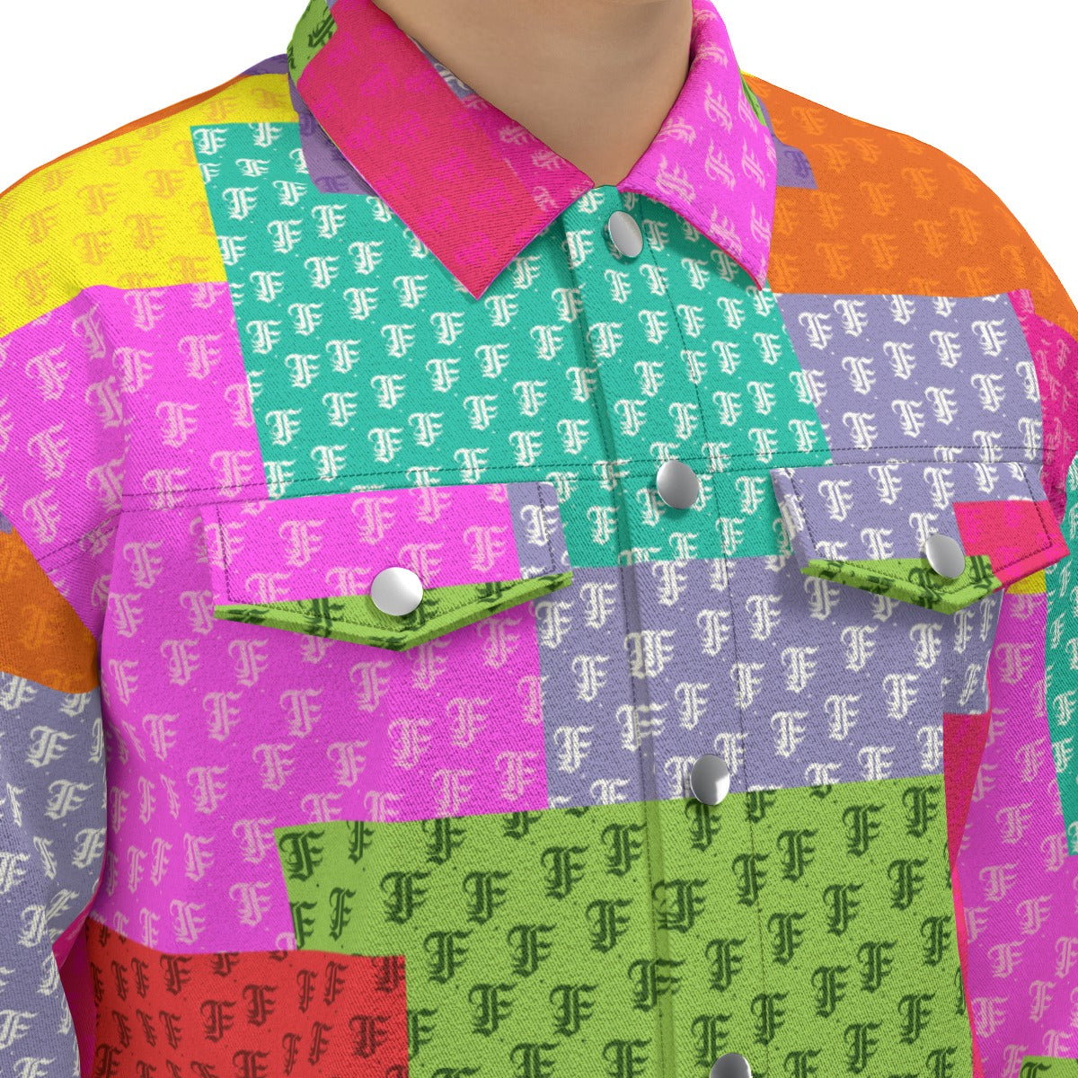 Pastel Patchwork Trucker Jacket | 245GSM Cotton