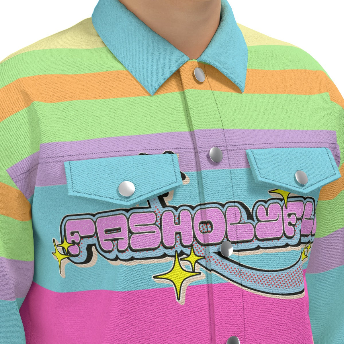 Pastel Striped Trucker Jacket | 245GSM Cotton