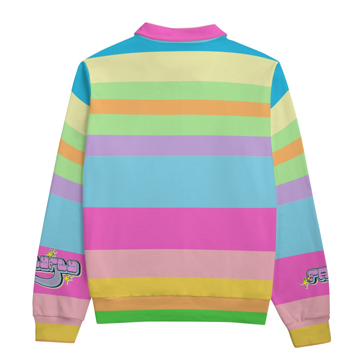 Pastel Striped Heavyweight Zip-Up Polo | 310GSM Cotton