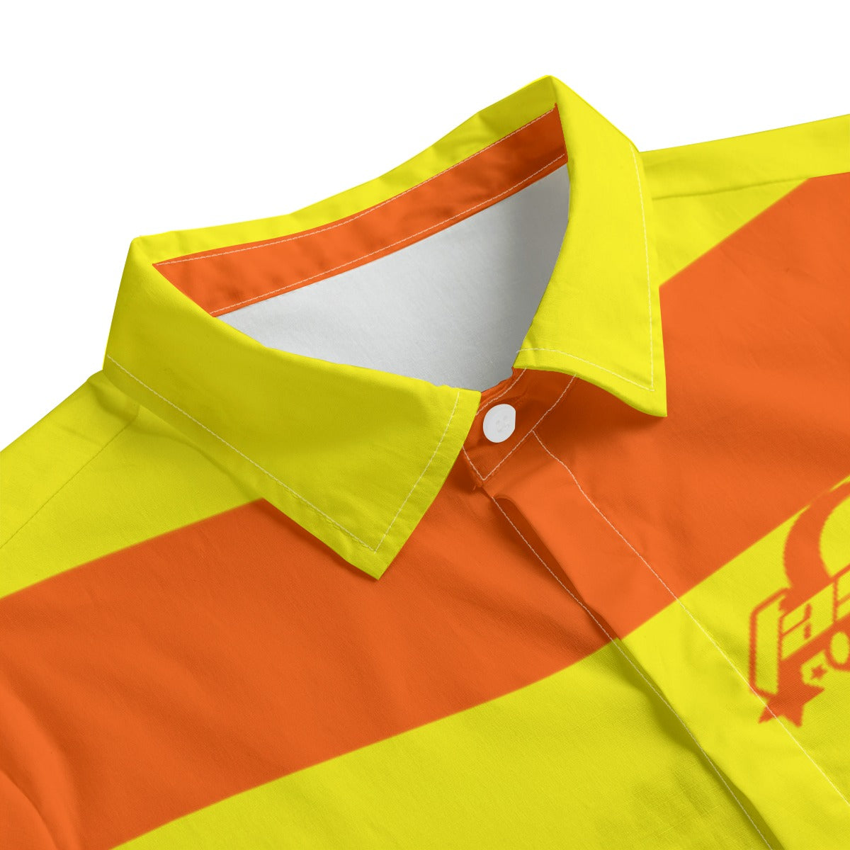 Orange & Yellow Striped Button-Up |115GSM Cotton poplin
