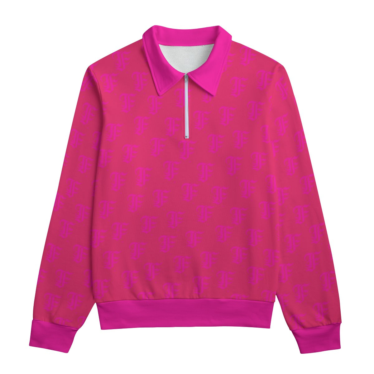 FFHotPink Heavyweight Zip-Up Polo | 310GSM Cotton