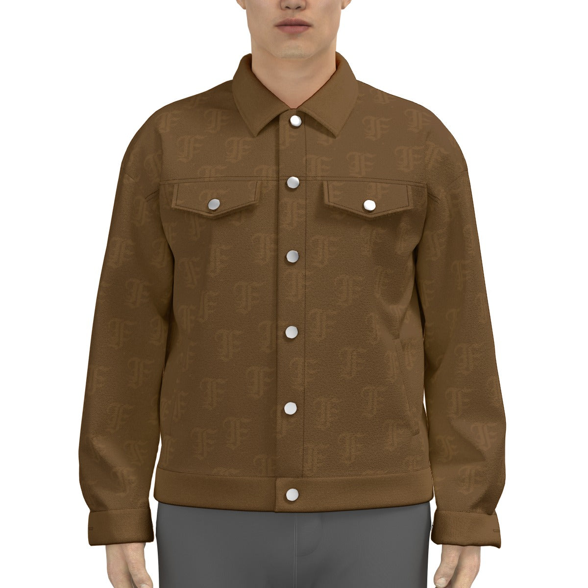 FFBrown Trucker Jacket | 245GSM Cotton