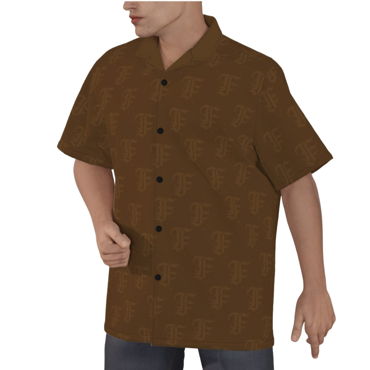FFBrown Hawaiian Shirt |115GSM Cotton poplin