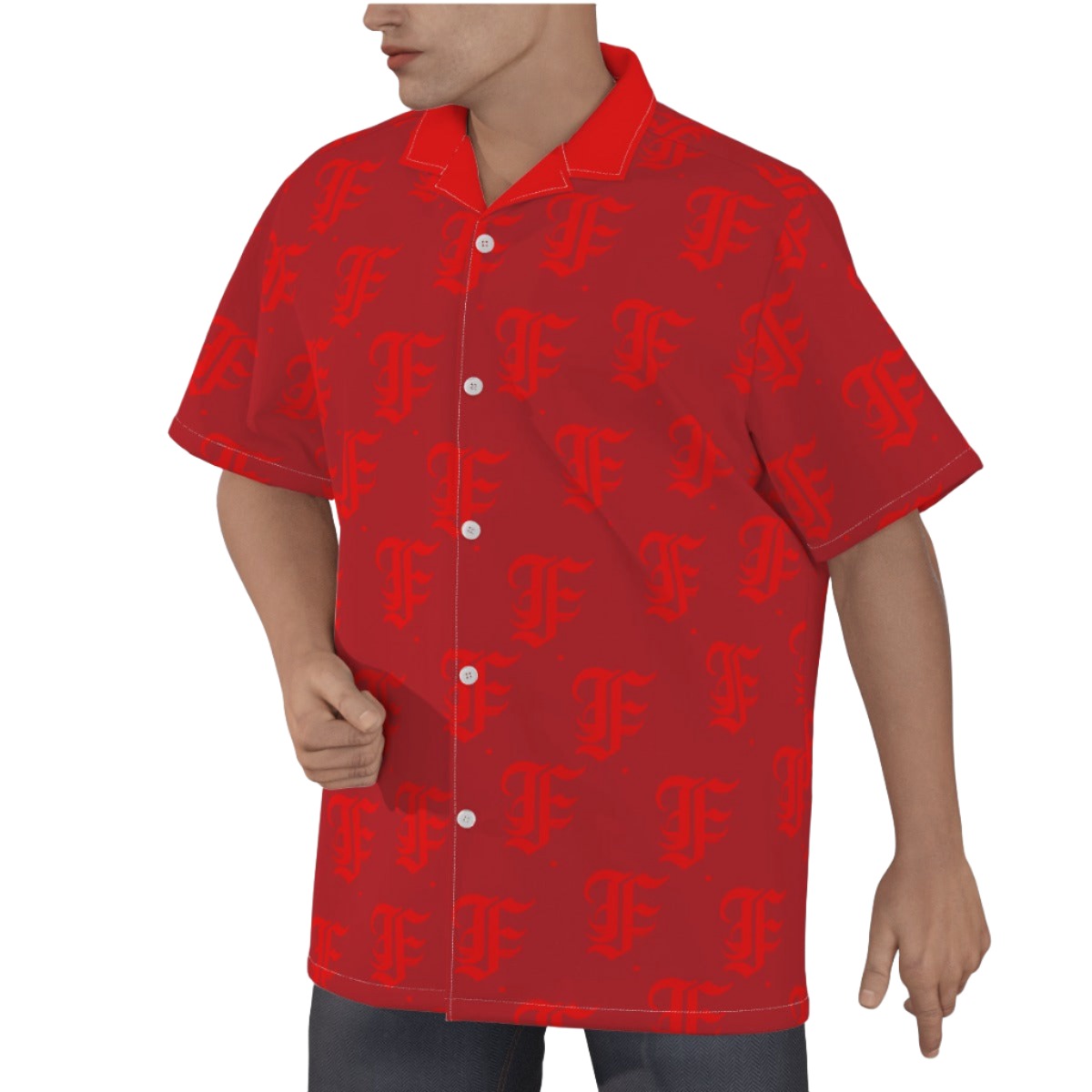 FFDarkCherry Hawaiian Shirt |115GSM Cotton poplin