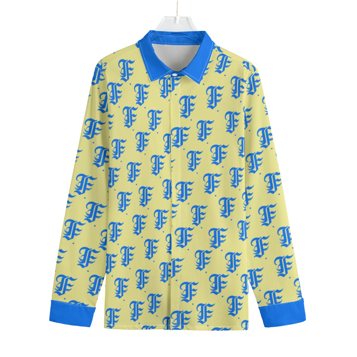 FFCremeBlu Button-Up |115GSM Cotton poplin