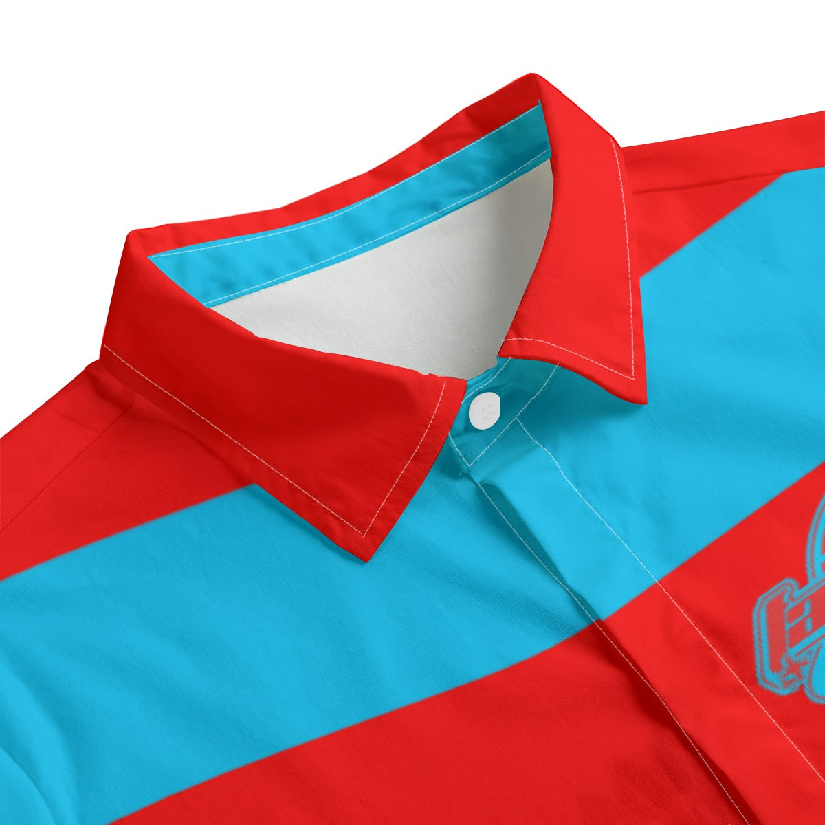 Red&Blue Striped Button-Up |115GSM Cotton poplin