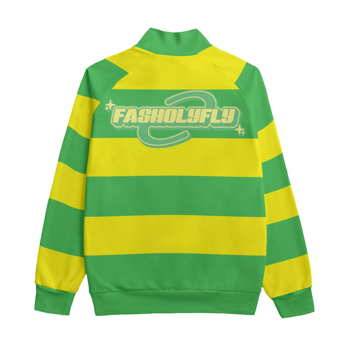 Green&Yellow Striped Zip-up | 310GSM Cotton