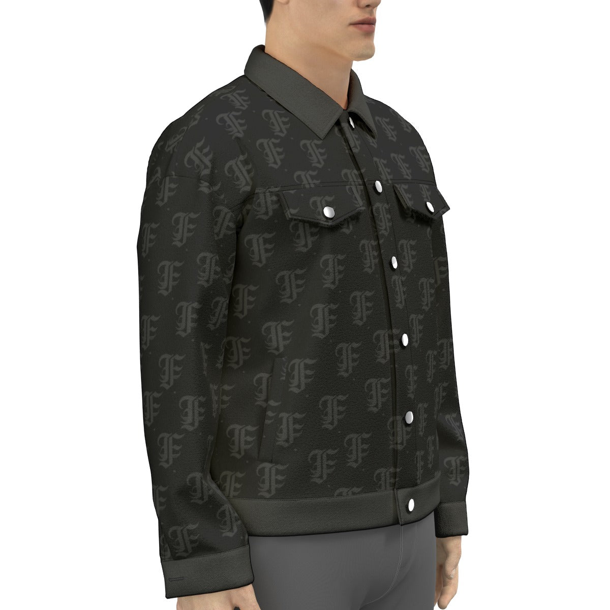 FFBlack Trucker Jacket | 245GSM Cotton