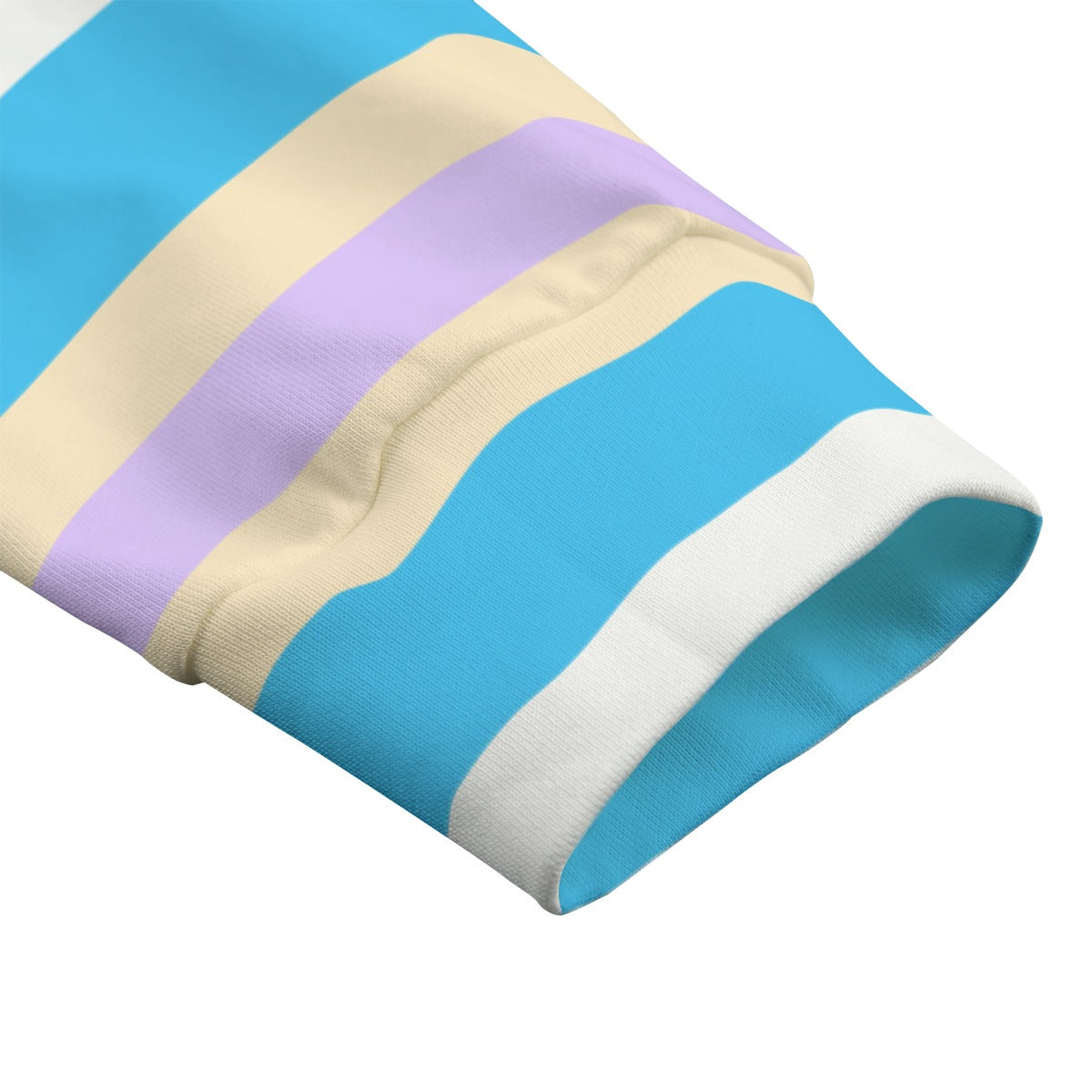 Lavender Cream Striped Heavyweight Zip-Up Polo | 310GSM Cotton