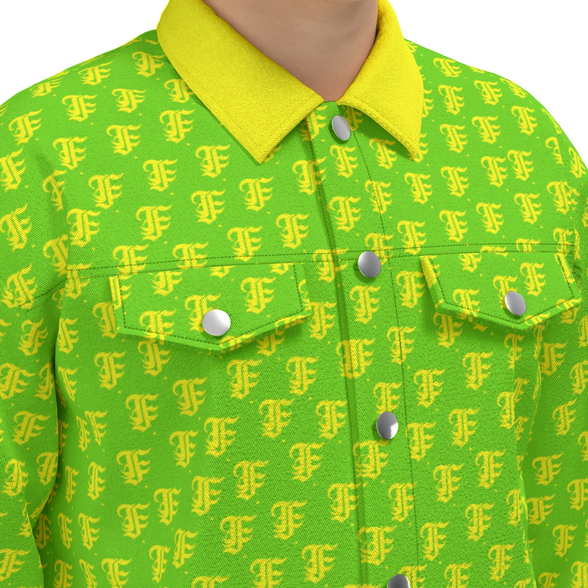 FFGreenYellow Trucker Jacket | 245GSM Cotton