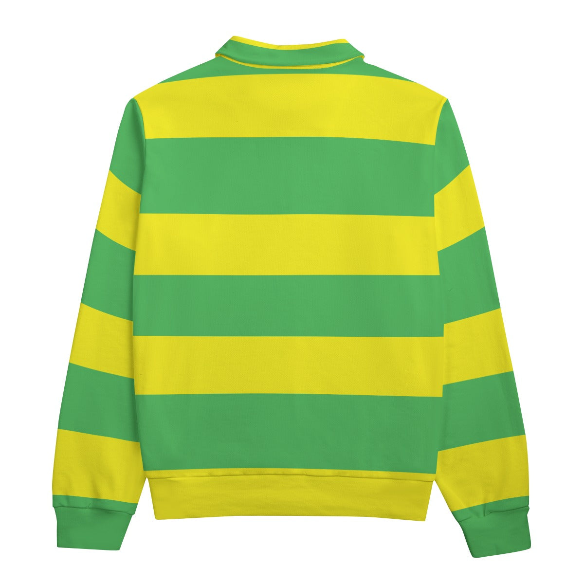 Yellow & Green Swoosh (Striped Sweater Polo) | 310GSM Cotton