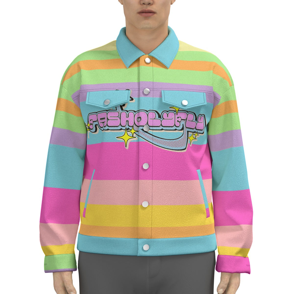 Pastel Striped Trucker Jacket | 245GSM Cotton