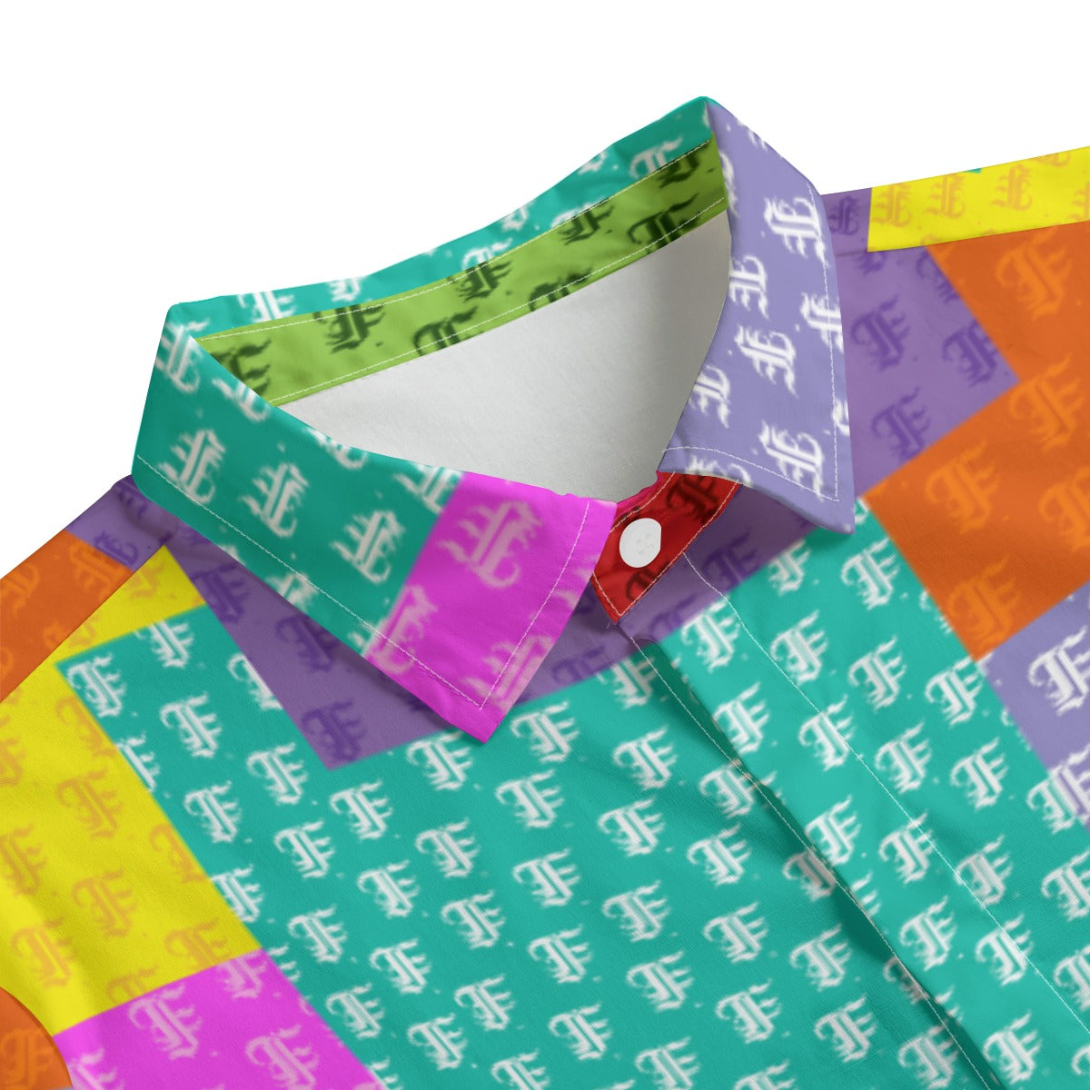 Pastel Patchwork Button-Up |115GSM Cotton poplin