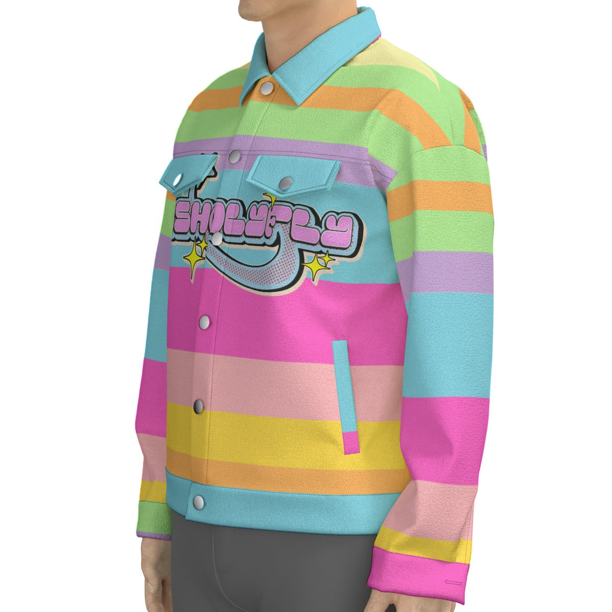 Pastel Striped Trucker Jacket | 245GSM Cotton