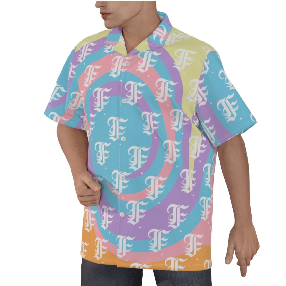 FFPastel Swirl Hawaiian Shirt |115GSM Cotton poplin