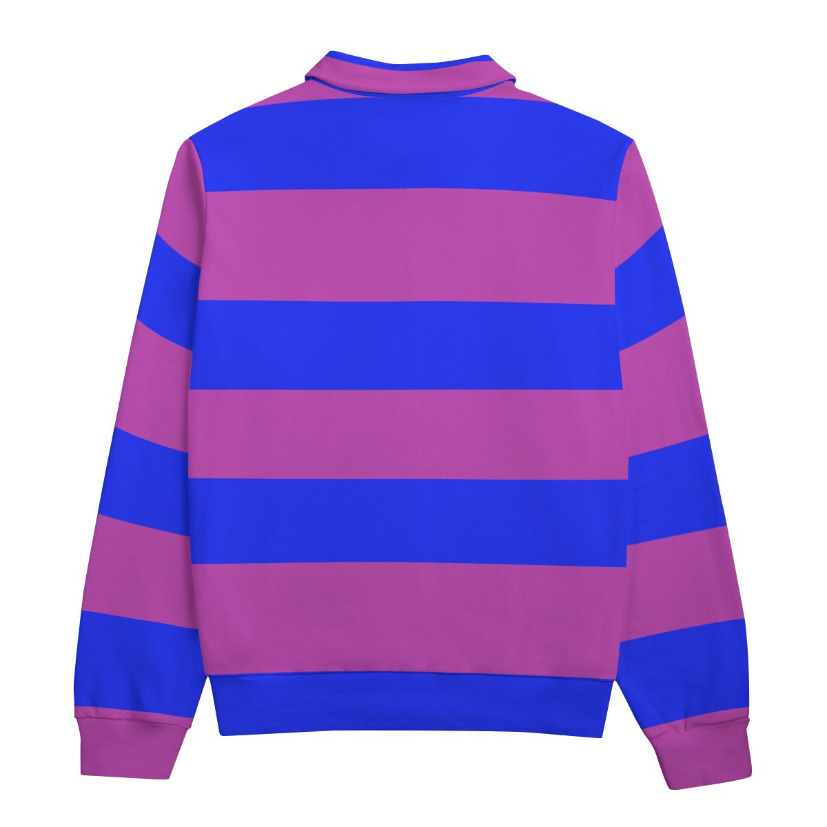 Purple & Blue Striped Heavyweight Zip-Up Polo | 310GSM Cotton