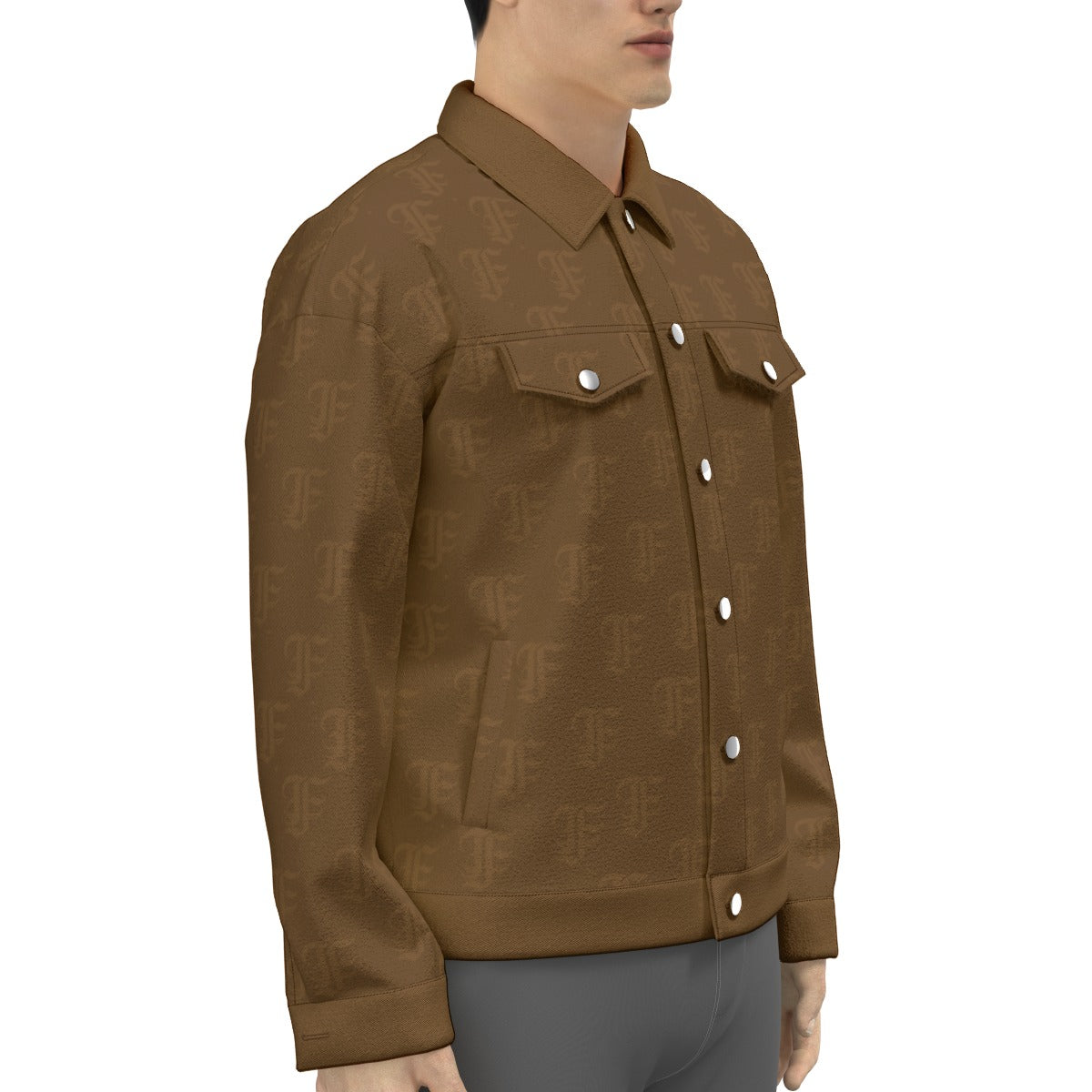 FFBrown Trucker Jacket | 245GSM Cotton